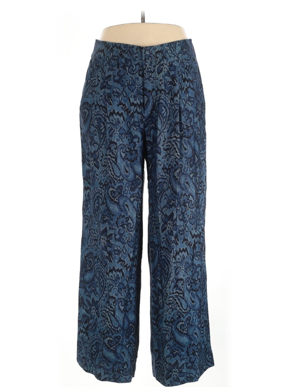Johnny Was Blue Patterned Waistband Pants